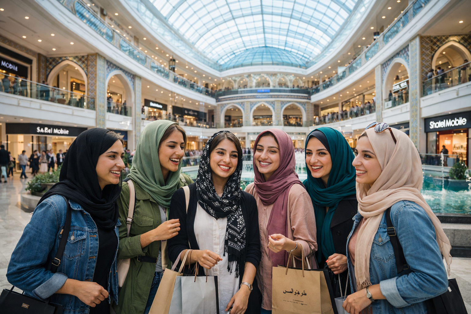 Ragazze iraniane alla moda in un grande centro commerciale di Theran